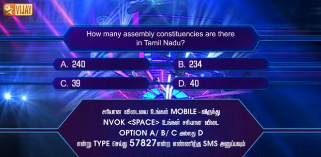 Neengalum Vellalam Oru Kodi Question 2